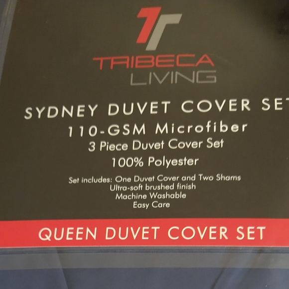 Tribeca Living  Sydney Duvet Cover Queen 3pc Set. - Picture 3 of 4